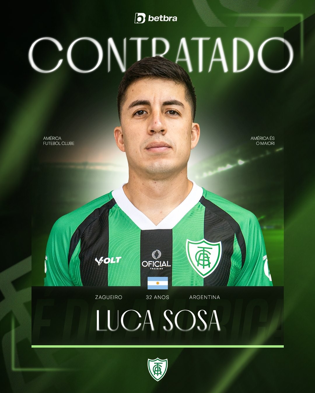 América-MG anuncia Luca Sosa com contrato até 2027